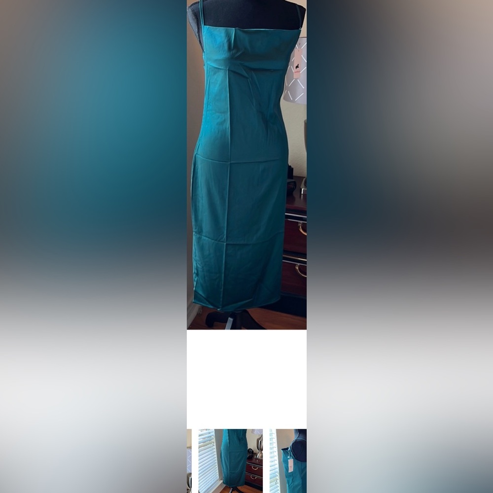 Women’s Spaghetti Strap Satin Cocktail Part Cowl Neck  NWT Small/ medium sizes